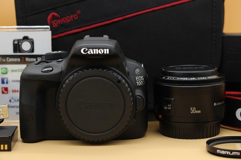 ขาย Canon EOS 100D + Lens EF 50mm F/1.8 II อดีตประกันร้าน สภาพสวย ใช้งานน้อยมาก ชัตเตอร์ 309 รูป เมนูไทย อุปกรณ์พร้อมกระเป๋า   อุปกรณ์และรายละเอียดของสินค้